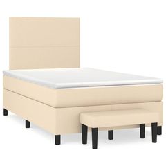 ΚΡΕΒΑΤΙ BOXSPRING ΜΕ ΣΤΡΩΜΑ ΚΡΕΜ 120X190 ΕΚ. ΥΦΑΣΜΑΤΙΝΟ 3270346