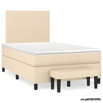 ΚΡΕΒΑΤΙ BOXSPRING ΜΕ ΣΤΡΩΜΑ ΚΡΕΜ 120X190 ΕΚ. ΥΦΑΣΜΑΤΙΝΟ 3270346