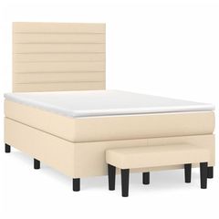 ΚΡΕΒΑΤΙ BOXSPRING ΜΕ ΣΤΡΩΜΑ ΚΡΕΜ 120X190 ΕΚ. ΥΦΑΣΜΑΤΙΝΟ 3270367