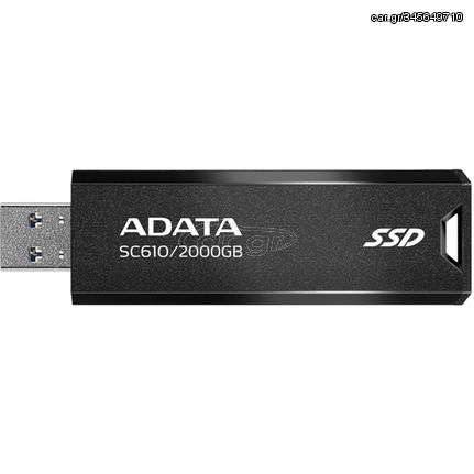 Adata SC610 USB 3.2 Εξωτερικός SSD 2TB Μαύρο (SC610-2000G-CBK/RD) - Πληρωμή και σε έως 9 δόσεις