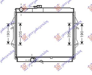 ΨΥΓΕΙΟ ΝΕΡΟΥ 2.4D (45x52,5x2.7) για TOYOTA HI-LUX (LN 145) 2WD 98-01 για TOYOTA HI-LUX (LN 145) 2WD