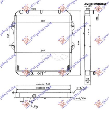 ΨΥΓΕΙΟ 2.4cc T.DIESEL 4WD (55x52.5x3.7) για TOYOTA HI-LUX (LN 150/170) 4WD 98-01 για TOYOTA HI-LUX (