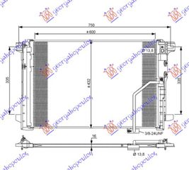 ΨΥΓΕΙΟ A/C ΒΕΝΖΙΝΗ-ΠΕΤΡΕΛΑΙΟ (610x420x16) για MERCEDES SLK (R172) 10-16 για MERCEDES SLK (R172) 10-1