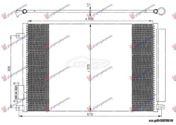 ΨΥΓΕΙΟ A/C 0.9 - 1.2 - 1.4 (8/16V) - 1,3JTD (51x37) ΠΑΡΟΧΗ ΣΥΝΟΔΗΓΟΥ για LANCIA Y 11- για LANCIA Y 1