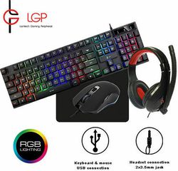 Lamtech 4in1 Σετ Gaming Πληκτρολόγιο με διακόπτες και RGB φωτισμό & Ποντίκι (Αγγλικό US)