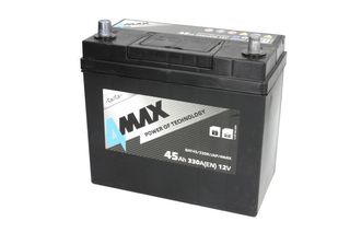 Μπαταρία 4MAX 12V 45Ah/330A (R+ thin terminal (japanese vehicles) + standard terminal) 238x129x227 B00 - no fitting flange (starting)