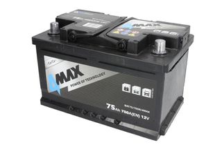 Μπαταρία 4MAX 12V 75Ah/700A (R+ standard terminal) 278x175x175 B13 - fitting flange 10.5 mm (starting)