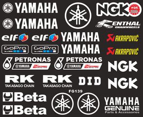 ΑΥΤΟΚΟΛΛΗΤΑ ΚΑΡΤΕΛΑ YAMAHA ΑΣΠΡΟΜΑΥΡΗ