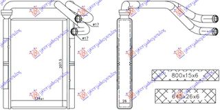 ΨΥΓΕΙΟ ΚΑΛΟΡΙΦΕΡ (134x208x26) για TOYOTA YARIS 99-05 για TOYOTA YARIS 99-05