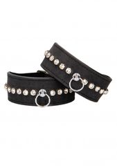 Diamond Studded Wrist Cuffs  - Black