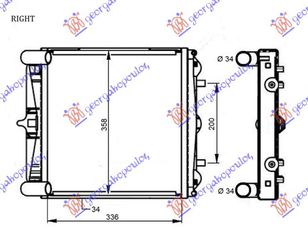 ΨΥΓΕΙΟ 2.5-2.7-3.2 +/- A/C (336x358x34) για PORSCHE BOXSTER (986) 96-04 για PORSCHE BOXSTER (986) 96