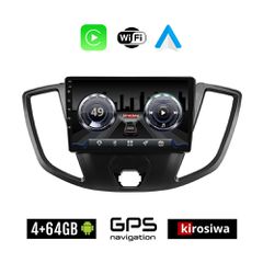 KIROSIWA 4+64GB FORD TRANSIT (2014 - 2020) Android οθόνη αυτοκίνητου 4GB με GPS WI-FI (ηχοσύστημα αφής 9" ιντσών Youtube Playstore MP3 USB Radio Bluetooth Mirrorlink 4x60W Apple Carplay Android Auto)