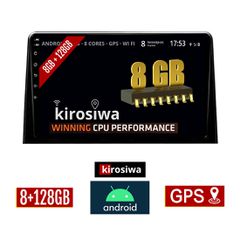 KIROSIWA 8GB + 128GB PEUGEOT RIFTER (μετά το 2017) Android οθόνη αυτοκίνητου με GPS WI-FI (ηχοσύστημα αφής 10" ιντσών Youtube Playstore MP3 USB Radio Bluetooth Mirrorlink DSP Apple Carplay Android Aut