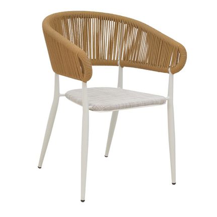 Πολυθρόνα Κήπου Λευκή - Καφέ Raven