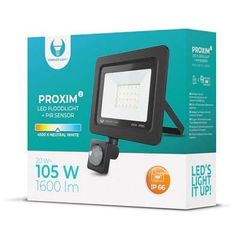 Forever Light LED Floodlight PROXIM II 20W 4500K 800lm 120° PIR IP66