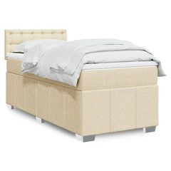 ΚΡΕΒΑΤΙ BOXSPRING ΜΕ ΣΤΡΩΜΑ ΚΡΕΜ 80 X 200 ΕΚ. ΥΦΑΣΜΑΤΙΝΟ 3289214