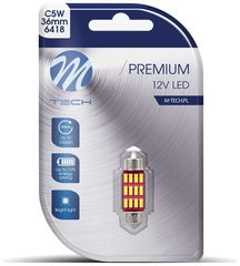 ΛΑΜΠΑΚΙ ΠΛΑΦΟΝΙΕΡΑΣ C5W/C10W 12V 1,95W SV8,5 36mm LED 12xLED ΛΕΥΚΟ M-TECH - 1 τεμ.