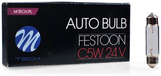 ΛΑΜΠΑΚΙΑ ΠΛΑΦΟΝΙΕΡΑΣ 5W 24V SV8,5 41mm STANDARD ΑΛΟΓΟΝΟΥ M-TECH - 10 τεμ.