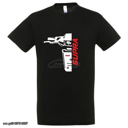 T-Shirt MotohouseTamias με μηχανάκι Honda Supra 100 μαύρη