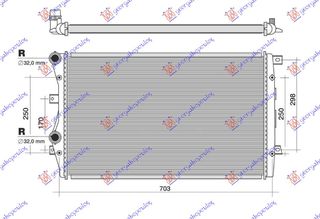 ΨΥΓΕΙΟ 1.2-1.4 TSi ΒΕΝΖΙΝΗ (650x410) (BRAZED) για VW CROSS TOURAN 10-15 για VW CROSS TOURAN 10-15