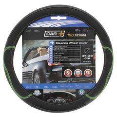 Κάλυμμα Τιμονιού 'Hybrid' Μαύρο με Πράσινη Ραφή 37-39cm
