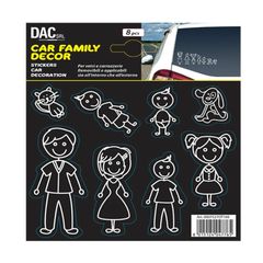 Αυτοκόλλητο Αυτοκινήτου Car Family Decor 8τμχ - 0007527OT100