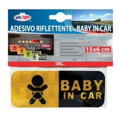 Αυτοκόλλητα Αυτοκινήτου Reflective Baby In Car Κίτρινο - 0007634OT100