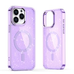 Glitter Case MagSafe for iPhone 16 Pro - purple with glitter