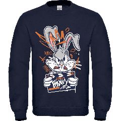 Παιδικό φούτερ Bunny Mugshot ΣΚΟΥΡΟ ΜΠΛΕ-thumb-0