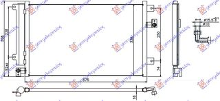 ΨΥΓΕΙΟ A/C 1.9 JTD ΠΕΤΡΕΛΑΙΟ (575x338x16) ΒΑΣΕΙΣ ΠΛΑΙ για FIAT MULTIPLA 98-04 για FIAT MULTIPLA 98-0