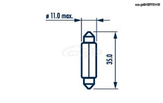 ΛΑΜΠΑ ΣΩΛ#ΤΗ 12V 05W 11Χ39 SV8