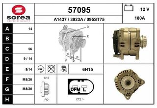 ΔΥΝΑΜΟ VW T5  180A (1K) , 57095 , 070903139B