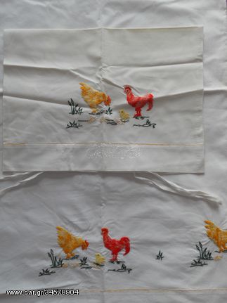 Χειροποίητο σετ κούνιας με κοτούλες