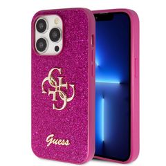 Guess Fixed Glitter 4G Logo Case Θήκη προστασίας από σιλικόνη – iPhone 15 Pro Max Purple – GUHCP15XHG4SGU