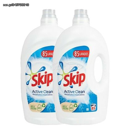 Skip Active Clean Υγρό Απορρυπαντικό Ρούχων 2x85 Μεζούρες Συνολο 170 μεζουρες