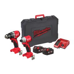 MILWAUKEE M18 BLCPP2A-402C BRUSHLESS POWERPACK ΣΕΤ ΚΡΟΥΣΤΙΚΟ ΔΡΑΠΑΝΟΚΑΤΣΑΒΙΔΟ 60 Nm+ ΠΑΛΜΙΚΟ ΚΑΤΣΑΒΙΔΙ 190 Nm ( 4933492827 )