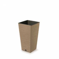 PROSPERPLAST Furu Eco Wood DFSH240W Γλάστρα Τετράγωνη Ψηλή 19lt - 24x24x45Ycm