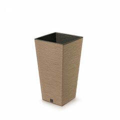 PROSPERPLAST Furu Eco Wood DFSH300W Γλάστρα Τετράγωνη Ψηλή 35lt - 29,5x29,5x55Ycm