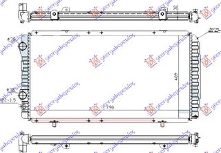 ΨΥΓΕΙΟ ΝΕΡΟΥ ΒΕΝΖΙΝΗ-ΠΕΤΡΕΛΑΙΟ (790x410x32) (BRAZED) για FIAT DUCATO 94-02 για FIAT DUCATO 94-02