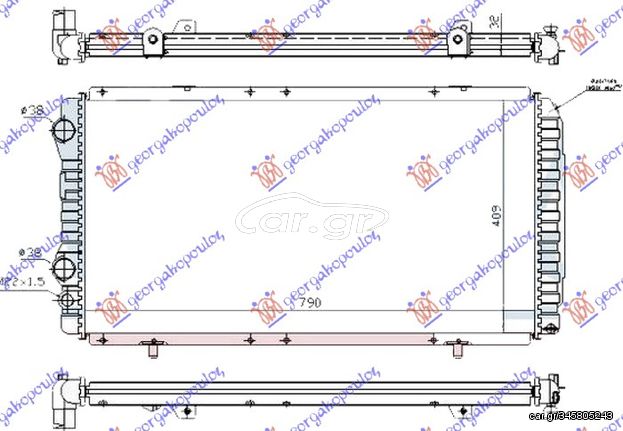 ΨΥΓΕΙΟ ΝΕΡΟΥ ΒΕΝΖΙΝΗ-ΠΕΤΡΕΛΑΙΟ (790x410x32) (BRAZED) για CITROEN JUMPER 94-02 για CITROEN JUMPER 94-