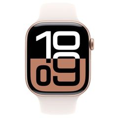 Apple Watch Series 10 Aluminium 42mm Αδιάβροχο με Παλμογράφο (Rose Gold με Light Blush Sport Band (S/M)) (MWWF3QF/A) - Πληρωμή και σε έως 9 δόσεις