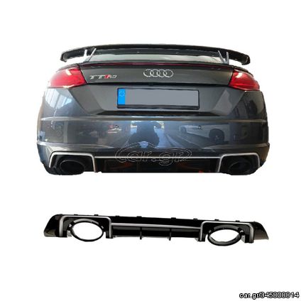 Diffuser Πίσω Προφυλακτήρα Για Audi TT 8S 14+ TTRS Look Με Μπούκες Από Abs Πλαστικό