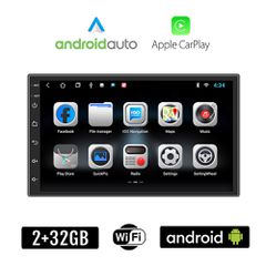 Ηχοσύστημα Android 7′' ιντσών 2GB με 2 USB WI-FI GPS (Playstore οθόνη αφής USB 2GB+32GB Ελληνική γλώσσα Android Auto Apple Carplay Youtube OBD αυτοκινήτου OEM 2DIN, Bluetooth, Mirrorlink, Universal 4x