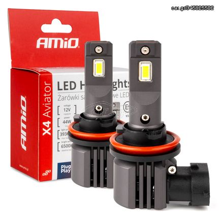 ΛΑΜΠΕΣ LED H8/Η9/Η11 12V 44W 6.500K 3.936lm X4 SERIES AVIATOR PLUG & PLAY ΑΜΙΟ - 2 ΤΕΜ.