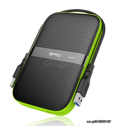 SILICON POWER εξωτερικός HDD Armor A60, 1TB, USB 3.2, πράσινος