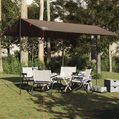 vidaXL Μουσαμάς Κάμπινγκ Αδιάβροχος Καφέ 406x306 εκ.