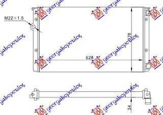 ΨΥΓΕΙΟ 1.6-1.8-2.0 (630x380) (ΠΑΡΟΧΕΣ ΠΛΕΥΡΑ ΣΥΝΟΔΗΓΟΥ) (VALEO) για VW GOLF III 92-98 για VW GOLF II