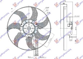 ΒΕΝΤΙΛΑΤΕΡ A/C (ΜΟΤΕΡ+ΦΤΕΡΩΤΗ) (340MM) (2 ΚΑΛΩΔΙΑ) για VW TRANSPORTER (T4) 97-03 για VW TRANSPORTER