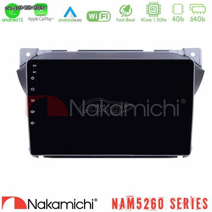 Nakamichi NAM5260 Series Suzuki Alto & Nissan Pixo 4Core Android12 4+64GB Navigation Multimedia Tablet 9″ Με Carplay & Android Auto