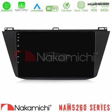 Nakamichi NAM5260 Series Vw Tiguan 2016-2022 4Core Android12 4+64GB Navigation Multimedia Tablet 10″ Με Carplay & Android Auto